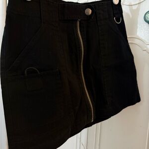 Wild Fable Black Mini Skirt with Front Zipper